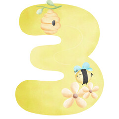 Yellow number, Honey Bee Number, Cute number, Party number 
