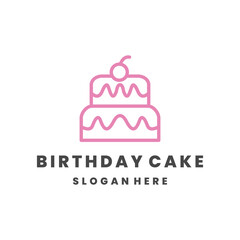 birtdhay cake business logo design vector template.