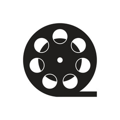 Flat film reel icon symbol vector Illustration