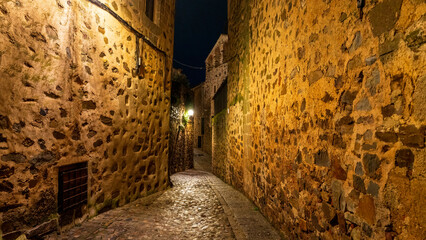 Old Town Caceres, a world heritage site. City is a blend of Roman, Moorish, Northern Gothic and...