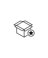 box with star icon, vector best flat icon.