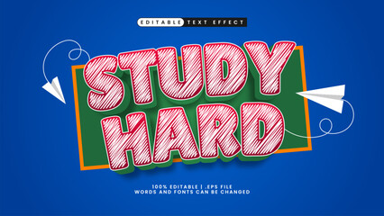 back to school text effect study hard