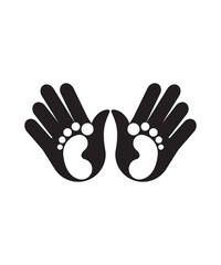 hand with footprint icon, vector best flat icon.