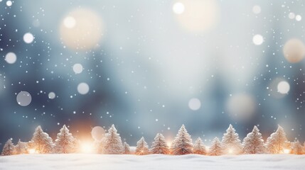 Fototapeta na wymiar Christmas snow and bokeh background. copy space