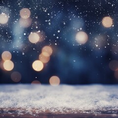 Fototapeta premium Christmas snow and bokeh background. copy space