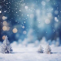 Christmas snow and bokeh background. copy space