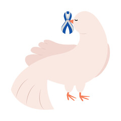israel peace dove flag ribbon