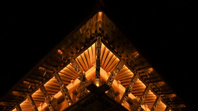 Nepal Patan Durbar Square Vishwanath Temple Night Slow Motion Closeup Stabilizer L World Heritage Site Kathmandu Valley