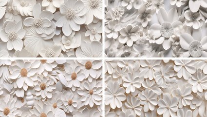floral paper white texture decorative flower background spring design wallpaper pattern wall 