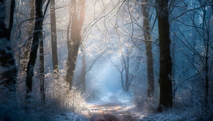 winter forest in the snow