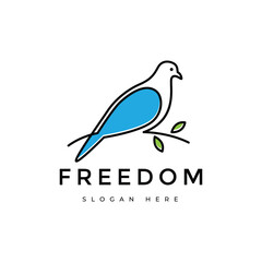 Fototapeta na wymiar dove bird beauty animal symbols of peace colorful logo design graphic vector