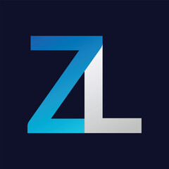 Abstract ZL letter logo design template. Vector Logo Illustration.