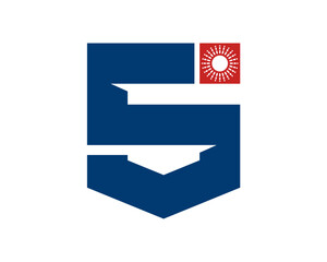 letter S for sun logo icon