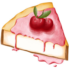 Cheesecake with cream strawberry blueberry 