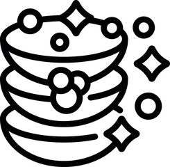 Glowing kitchenware icon outline vector. Clear dishes stack. Cleansing tableware bowls