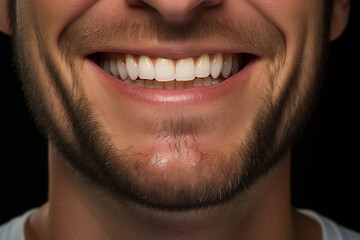 Healthy smile teeth of young man.