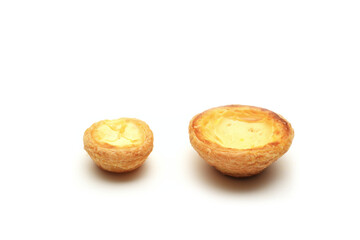 Portuguese Egg Tarts Recipe or Portuguese Custard Tarts Recipe,  isolated on white background