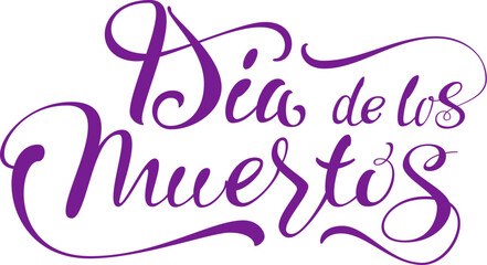 Dia de los muertos ornate lettering text for mexican greeting card