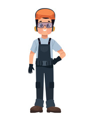 man wearing safety equipment illustration