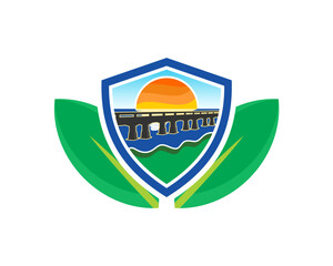 bridge with sun and sea logo 