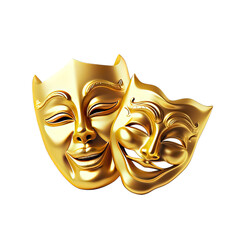 Gold Theatrical Mask - obrazy, fototapety, plakaty