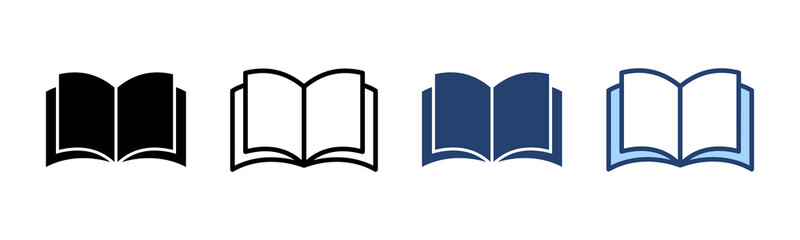 Book icon vector. open book sign and symbol. ebook icon