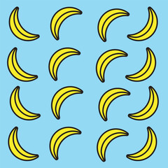 Background with pattern of bananas colorful summer pattern
