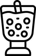 Boba tea shaker icon outline vector. Bubble tea pearls. Milky Taiwanese beverage