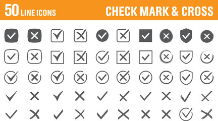 Set of Check Mark & Cross Mark