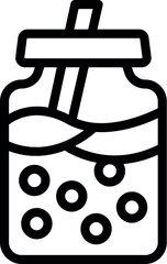 Bubbles popping tea icon outline vector. Sweetened chilled tea. Tapioca pearls ice beverage