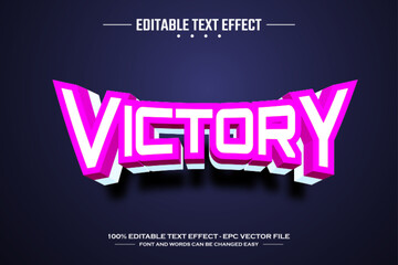 Victory 3D editable text effect template