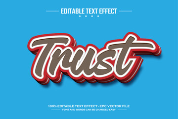 Trust 3D editable text effect template