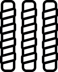 Wafer rolls cookie icon outline vector. Pastry sticks candy. Spiraled wafer straws