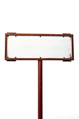 Blank signboard isolated over white background. White blank boards sign