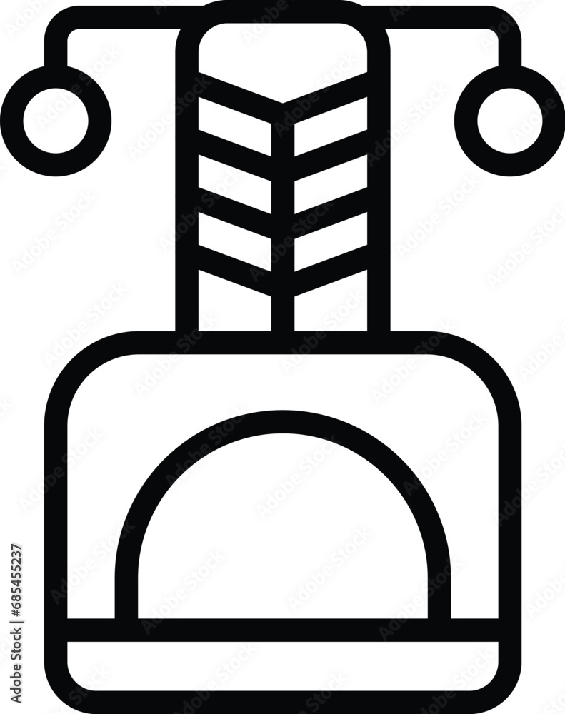 Poster vertical cat scratcher post and sleeper icon outline vector. plush kitten accessory. playing scratch