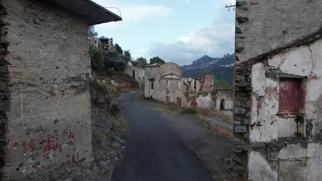 Walking the streets of the ghost town of Gairo Vecchio on the island of Sardinia.