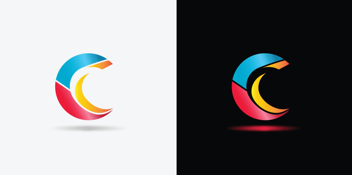 c logo, colorful c logo, c logo gradient, initial letter c logo