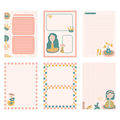 cute note paper illustration design ready to print