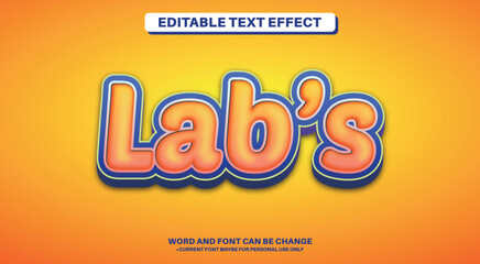 Fototapeta na wymiar Unique Style Fully Editable Text Effect - Lab's