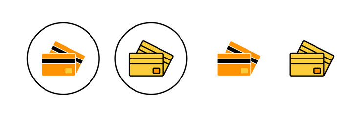 Credit card icon set for web and mobile app. Credit card payment sign and symbol