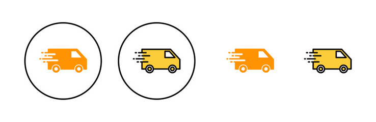 Delivery truck icon set for web and mobile app. Delivery truck sign and symbol. Shipping fast delivery icon