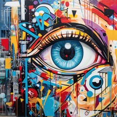 Abstract graffiti style colorful street art background wallpaper ai generated image