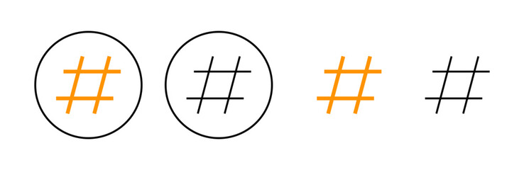 Hashtag icon set for web and mobile app. hashtag sign and symbol