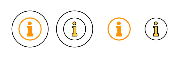 Information sign icon set for web and mobile app. about us sign and symbol. question mark icon