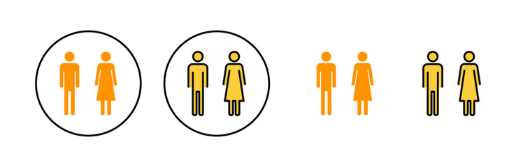 Man and woman icon set  for web and mobile app. male and female sign and symbol. Girls and boys
