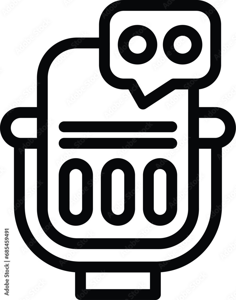 Poster voice command microphone icon outline vector. virtual smart assistant. artificial intelligence agent