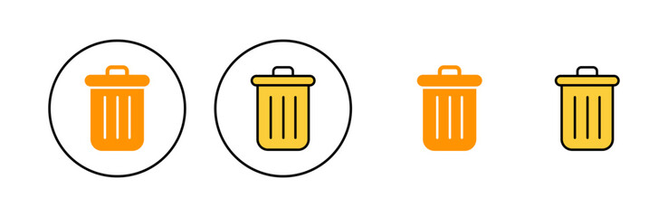 Trash icon set for web and mobile app. trash can icon. delete sign and symbol.