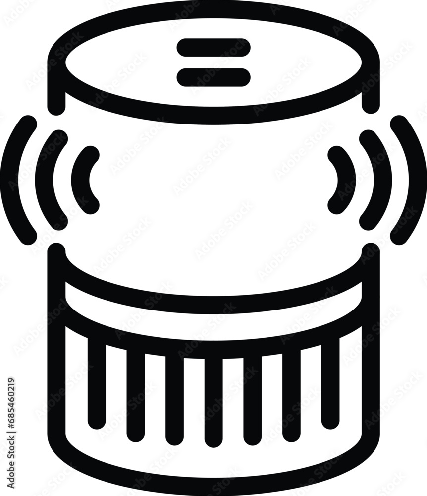 Poster wireless smart speaker icon outline vector. artificial intelligence gadget. talkative interactive de