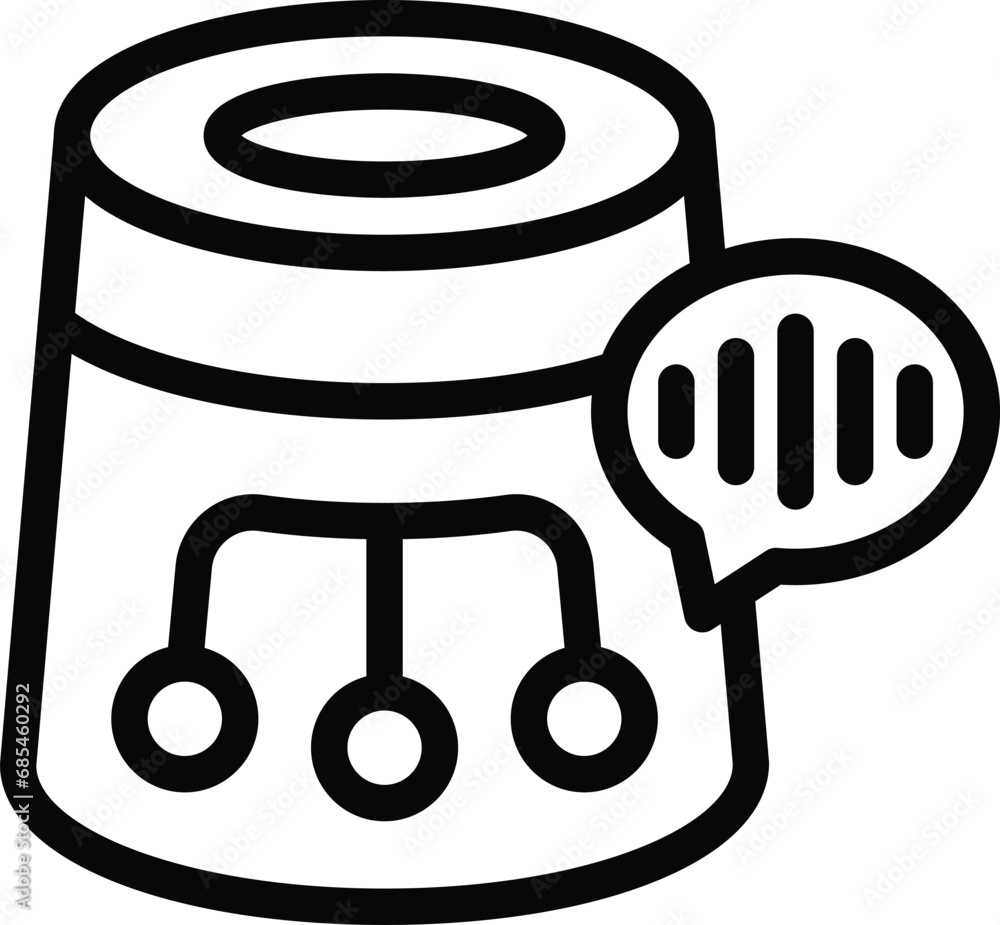Poster voice command device icon outline vector. smart virtual assistant. futuristic interactive gadget