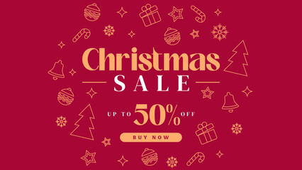Merry Christmas Sale Banner Special Offer Card Illustration Vector Xmas
